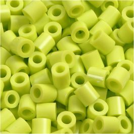 Strijkkralen, afm 5x5 mm, gatgrootte 2,5 mm, medium, lime green (32241), 1100 stuk/ 1 doos [HOB-751090]