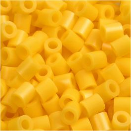 Strijkkralen, afm 5x5 mm, gatgrootte 2,5 mm, medium, geel (32227), 1100 stuk/ 1 doos [HOB-751140]