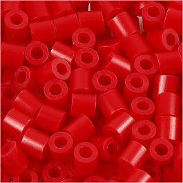 Strijkkralen, afm 5x5 mm, gatgrootte 2,5 mm, medium, rood (32231), 1100 stuk/ 1 doos [HOB-751310]