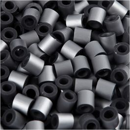Strijkkralen, afm 5x5 mm, gatgrootte 2,5 mm, medium, zilver (32262), 1100 stuk/ 1 doos [HOB-751340]