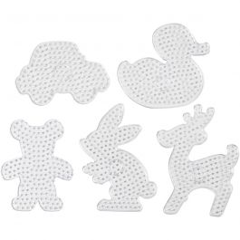 Onderplaat, Teddybeer, auto, rendier, eend en konijn, afm 16x19,5-19x24 cm, JUMBO, helder, 5 stuk/ 1 doos [HOB-75323]