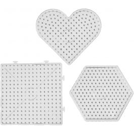 Onderplaat, harten, zeshoeken, vierkanten, afm 15x15-17,5x17,5 cm, JUMBO, helder, 6 stuk/ 1 doos [HOB-75324]