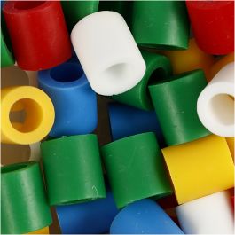 Strijkkralen, afm 10x10 mm, gatgrootte 5,5 mm, JUMBO, standaardkleuren, 1000 div/ 1 doos [HOB-753510]