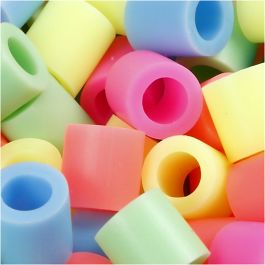 Strijkkralen, afm 10x10 mm, gatgrootte 5,5 mm, JUMBO, pastelkleuren, 550 div/ 1 doos [HOB-75352]