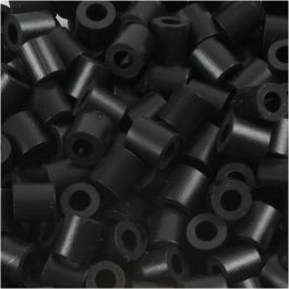 Foto kralen, afm 5x5 mm, gatgrootte 2,5 mm, medium, schwarz (1), 1100 stuk/ 1 doos [HOB-755010]