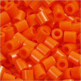 Foto kralen, afm 5x5 mm, gatgrootte 2,5 mm, medium, helder oranje (13), 1100 stuk/ 1 doos [HOB-755130]