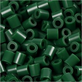 Foto kralen, afm 5x5 mm, gatgrootte 2,5 mm, medium, donkelgroen (9), 1100 stuk/ 1 doos [HOB-755590]