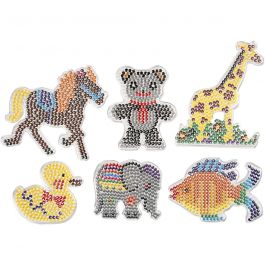 Onderplaat, eend, olifant, giraf, beer, paard en een vis, afm 10x11-13x16,5 cm, medium, 6 stuk/ 1 doos [HOB-75594]