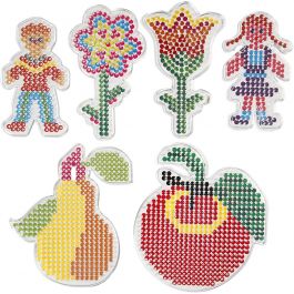 Onderplaat, bloemen, meisje, jongen, appel en peer, afm 8,5x14-14x16 cm, medium, 6 stuk/ 1 doos [HOB-75595]