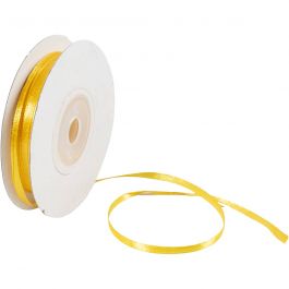 Satijnlint, B: 3 mm, sun yellow, 30 m/ 1 rol [HOB-780014]