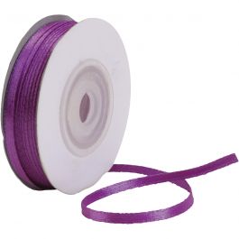 Satijnlint, B: 3 mm, donkerpaars, 30 m/ 1 rol [HOB-780044]