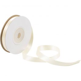 Satijnlint, B: 10 mm, crème, 10 m/ 1 rol [HOB-780102]