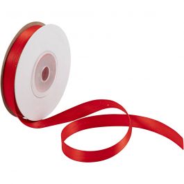 Satijnlint, B: 10 mm, rood, 10 m/ 1 rol [HOB-780134]