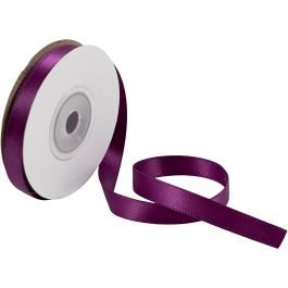 Satijnlint, B: 10 mm, donkerpaars, 10 m/ 1 rol [HOB-780145]