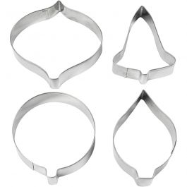 Uitsteekvormen, bel, bol, gruppel, prisma, H: 8 cm, 4 stuk/ 1 doos [HOB-782887]