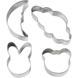 Uitsteekvormen, wolk, haas, beer, lieveheersbeestje, H: 10 cm, 4 stuk/ 1 doos [HOB-782888]