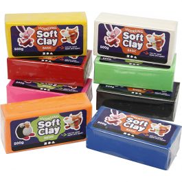 Boetseerklei, diverse kleuren, 8x500 gr/ 1 doos [HOB-78695]