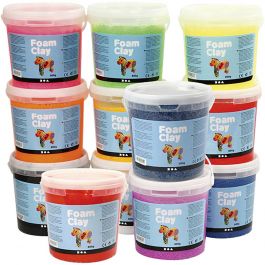 Foam Clay®, Inhoud kan variëren , diverse kleuren, 12x560 gr/ 1 doos [HOB-78834]