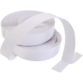 Klittenband / klittenband, zelfklevend, dikte 2 cm, wit, 25 m/ 1 doos [HOB-775040]