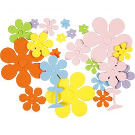 EVA Foam vormen, afm 10-60 mm, dikte 2 mm, diverse kleuren, 100 div/ 1 doos [HOB-79020]