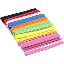 EVA Foam Ijsstokjes, L: 11,5 cm, B: 1 cm, dikte 2 mm, diverse kleuren, 120 stuk/ 1 doos [HOB-790590]