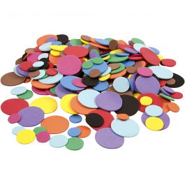 EVA Foam cirkels, d 12+20+32 mm, diverse kleuren, 2120 div/ 1 doos [HOB-79061]