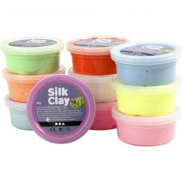 Silk Clay®, Basic 2, diverse kleuren, 10x40 gr/ 1 doos [HOB-79146]