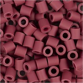 BioBeads van NABBI, afm 5x5 mm, gatgrootte 2,5 mm, medium, burgundy, 1000 stuk/ 1 doos [HOB-9067640]