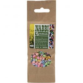 BioBeads van NABBI, afm 5x5 mm, gatgrootte 2.5 mm, medium, pastelkleuren, 1000 stuk/ 1 doos [HOB-9067651]