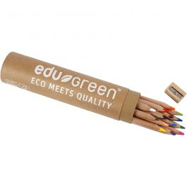 Edugreen Jumbo Kleurpotloden, vulling 5 mm, diverse kleuren, 12 stuk/ 1 doos [HOB-408114]