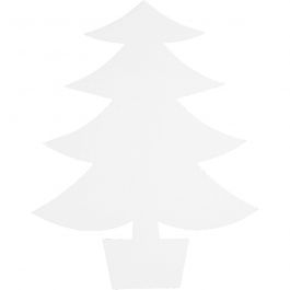 Kerstbomen, H: 21,5 cm, B: 16,5 cm, 230 gr, wit, 25 stuk/ 1 doos [HOB-95211]