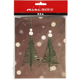 Creative mini kit, macramé kerstboom, H: 11 cm, 1 doos [HOB-977411]