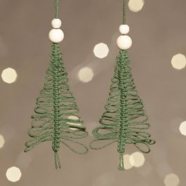Creative mini kit, macramé kerstboom, H: 11 cm, 1 doos [HOB-977411]