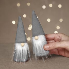 Creative mini kit, Scandinavische kerstkabouters, H: 12 cm, grijs, 1 doos [HOB-977429]
