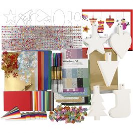 Kerst decoratie set, diverse kleuren, 1 set [HOB-97780]