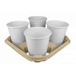 Draagtray voor 4 bekers Gerecycled Karton (220 stuks) [TK-9987575]