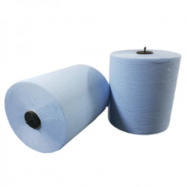 Handdoekrol Matic 2 laags 150 meter Ø21cm 100% cellulose blauw T7 (6 stuks) [TK-9988357]