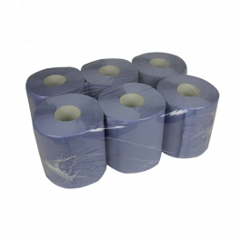 Handdoekrol Midi Blauw 1 laags 1,3kg/rol BUDGET recycled T9 (6 stuks) [TK-9988361]