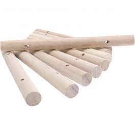 Houten staven voor onderzetter, d 14-15 mm, afm 18 cm, gatgrootte 4 mm, 108 stuk/ 1 doos [HOB-669070]