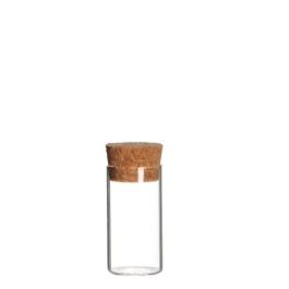 Glazen reageerbuisjes met kurk Ø3cm H: 6 cm (12 st.) [IFS-29141]