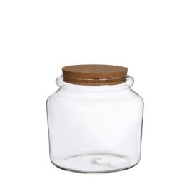 Glazen pot met kurk Ø 15 cm en 14 cm hoog (1 st) [IFS-29451]