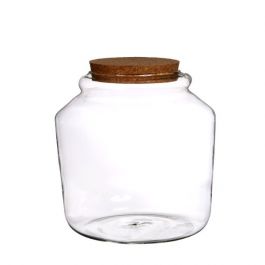 Glazen pot met kurk Ø 18 cm en 18 cm hoog (1 st) [IFS-29452]