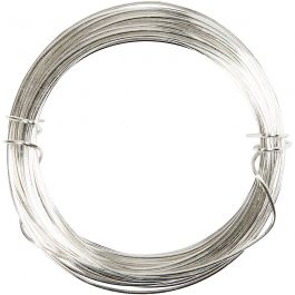 Verzilverd draad, verzilverd, dikte 0,4 mm, 20 m/ 1 rol [HOB61004]