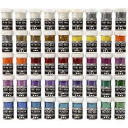 Glitter, diverse kleuren, 46x20 gr/ 1 doos [HOB99851]