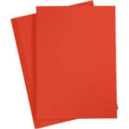 Gekleurd Karton, helder rood, A4, 210x297 mm, 180 gr, 20 vel/ 1 doos [HOB21114]