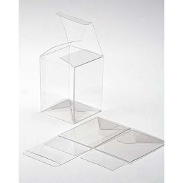 Plastic Doosjes 7,6x7,6x10,2cm Kristalhelder met Autolock Bodem (25 stuks) [PLB102]