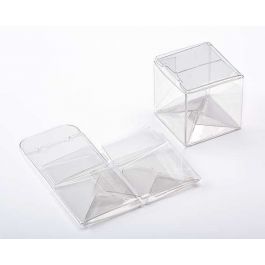 Plastic Doosjes 3,8x3,8x3,8cm Kristalhelder met Autolock Bodem (25 stuks) [PLB103]