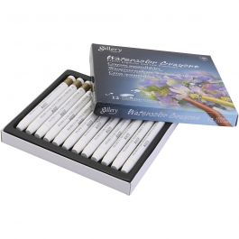 Aquarelkrijt, wit, 12 stuk/ 1 doos [HOB-427301]