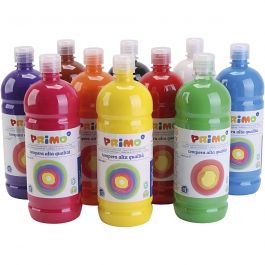 Tempera Verf Mat, matt, diverse kleuren, 10x1000 ml/ 1 doos [HOB-642195]