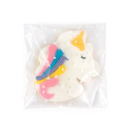 Frosted Plastic Zakken 11,4x11,4 cm Met Hartjes Bedrukking en Plakstrip (100 Stuks) [B44FHXL]
